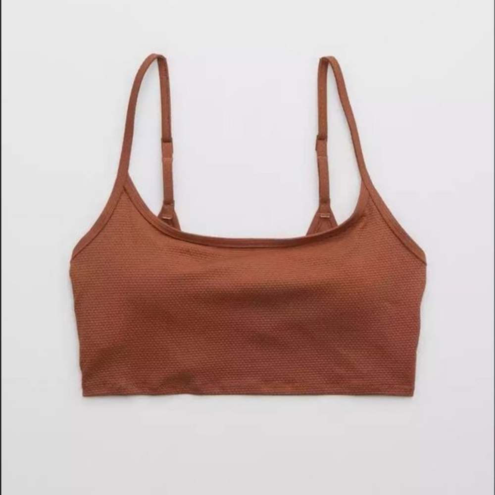 Aerie Pique Longline Scoop Bikini Top